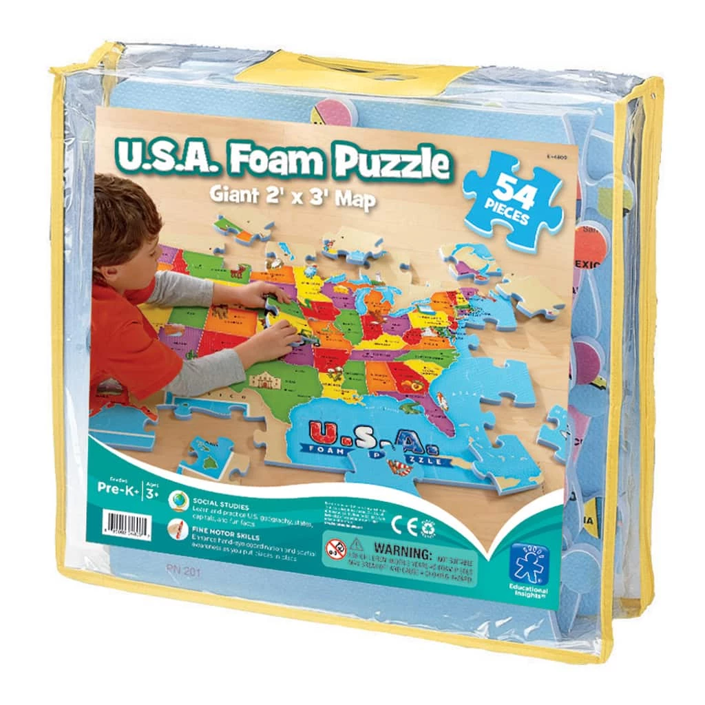 Best Pirce π U.S.A. Foam Map 54 Piece Floor Puzzle by EDUCATIONAL INSIGHTS π₯°