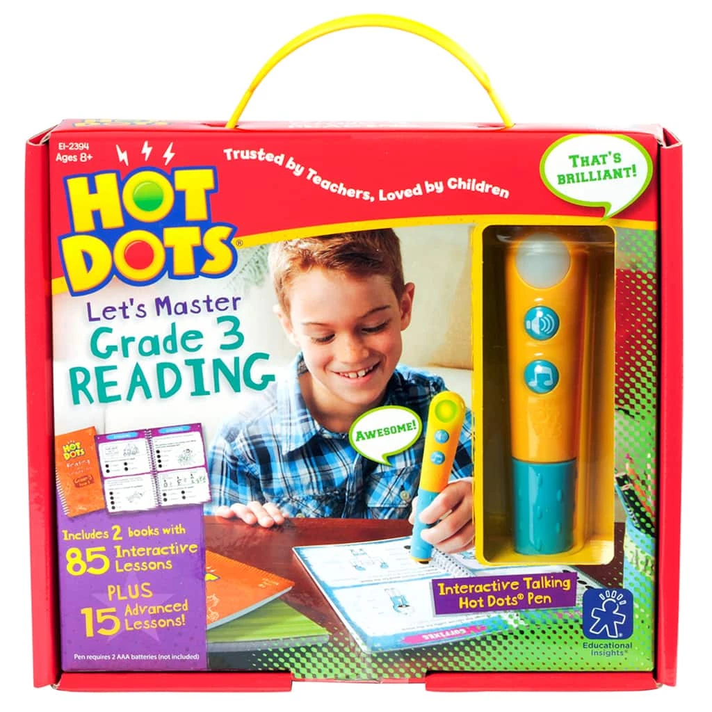 Deals ✔️ Educational Insights Hot Dots Jr. Let's Master Grade 3 Reading Set with Hot Dots Pen 👏