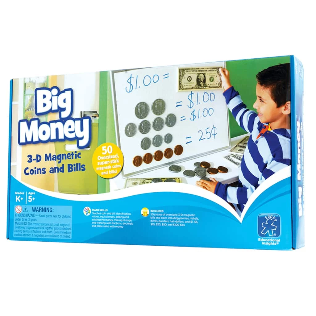 Hot Sale π Educational Insights Big Money 3-D Magnetic Coins & Bills π