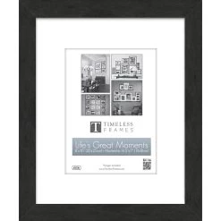 New 🧨 Timeless Frames® Life's Great Moments Black Washed 5" x 7" Frame with Mat 🎁