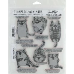 Discount 🎉 Stampers Anonymous Tim Holtz® Snarky Cat Cling Stamp Set 🎁