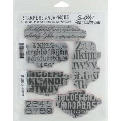 Best Pirce 😍 Stampers Anonymous Tim Holtz® Faded Type Cling Stamp Set 🎉
