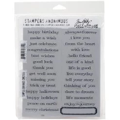 Outlet 🛒 Stampers Anonymous Tim Holtz® Simple Sayings Cling Stamps 😉