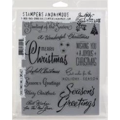 Discount 🔥 Stampers Anonymous Tim Holtz® ❄ Christmastime Phrases Cling Stamps 👍