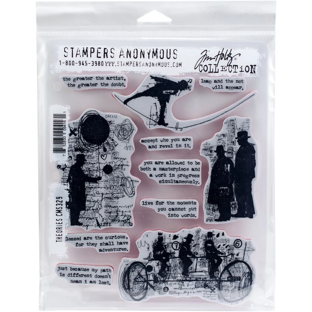Coupon 🤩 Stampers Anonymous Tim Holtz® Theories Cling Stamps 💯