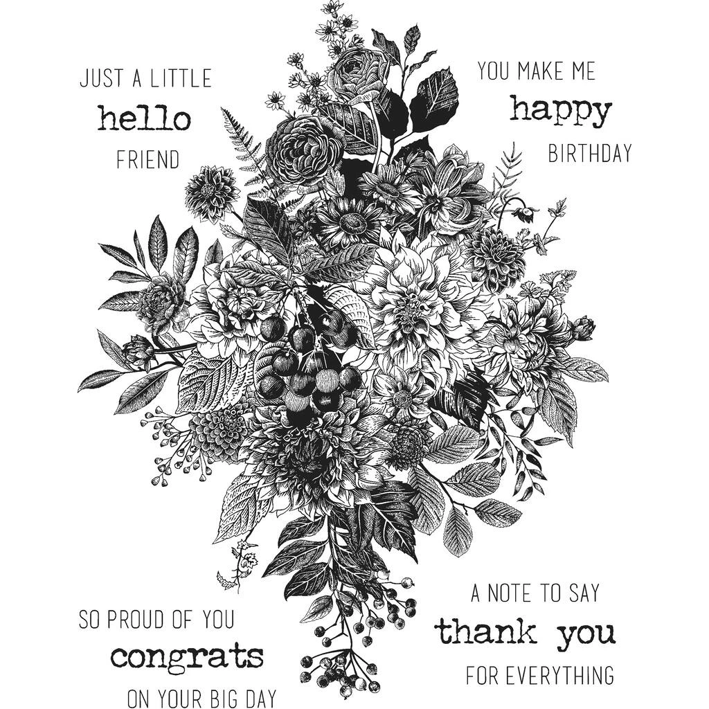 Promo βοΈ Stampers Anonymous Tim Holtz® Glorious Bouquet with Grid Block Cling Stamps π - Image 2