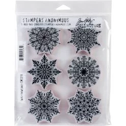 Best Pirce 😀 Stampers Anonymous Tim Holtz® Swirly Snowflakes Cling Stamps 😍
