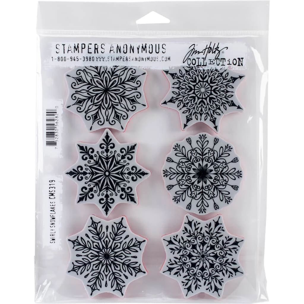 Best Pirce π Stampers Anonymous Tim Holtz® Swirly Snowflakes Cling Stamps π