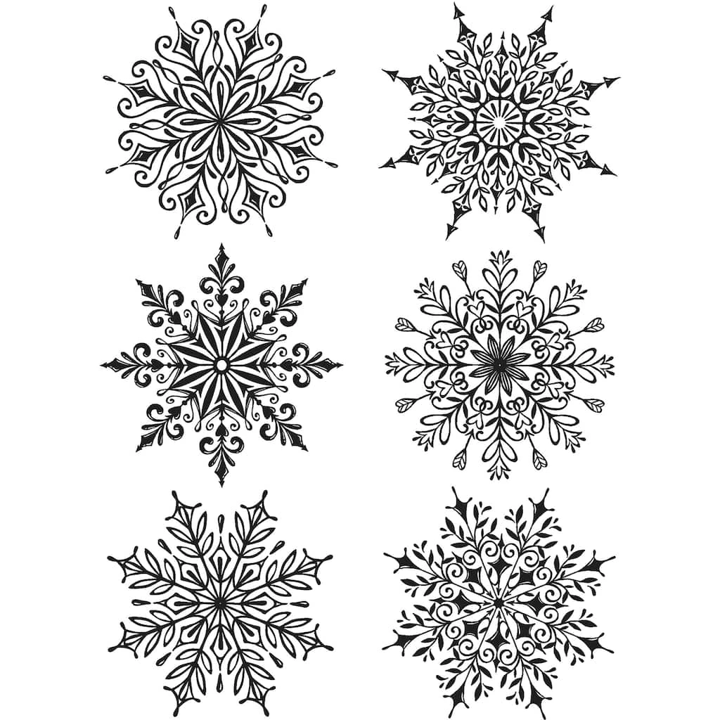 Best Pirce π Stampers Anonymous Tim Holtz® Swirly Snowflakes Cling Stamps π - Image 2