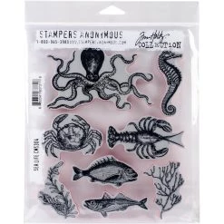 Brand new ⌛ Stampers Anonymous Tim Holtz® Sea Life Cling Stamps 🛒