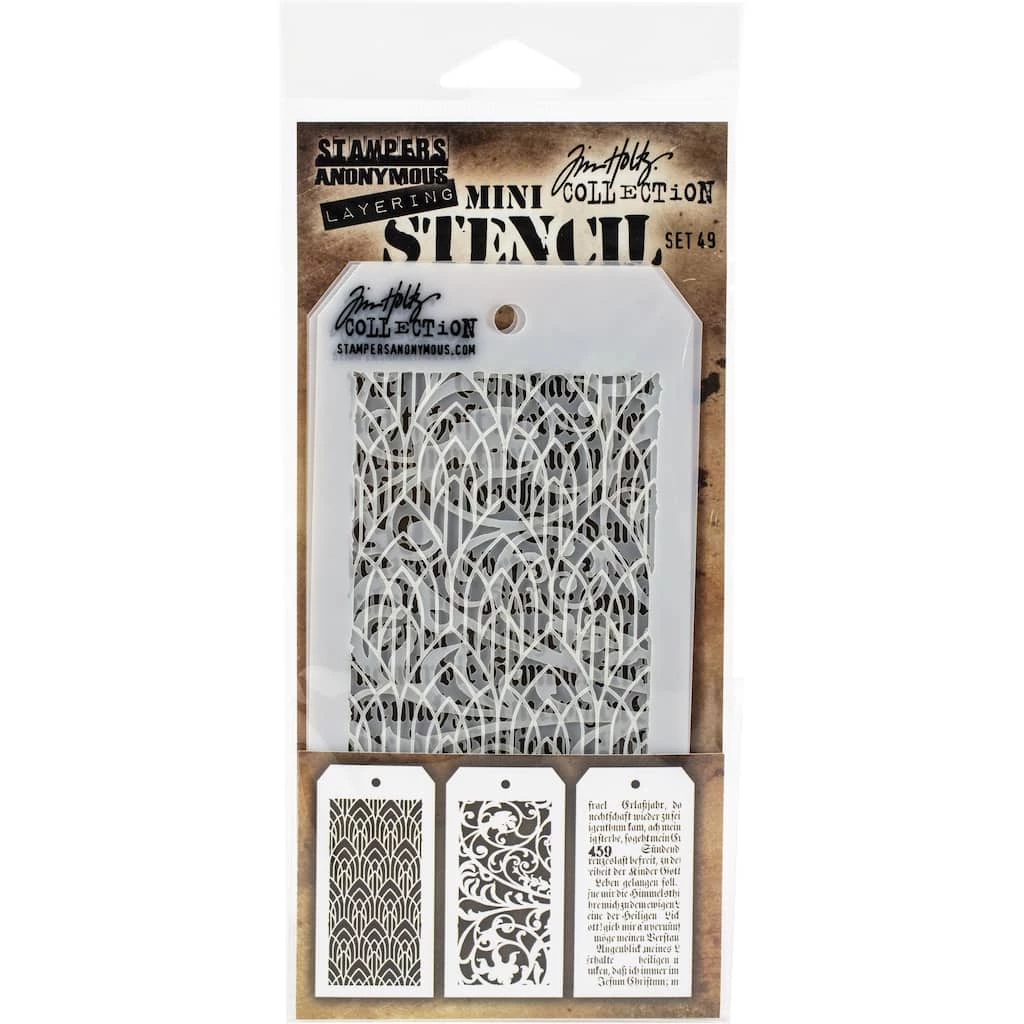 Deals π Stampers Anonymous Tim Holtz® Mini Layered Stencil Set No.49 β