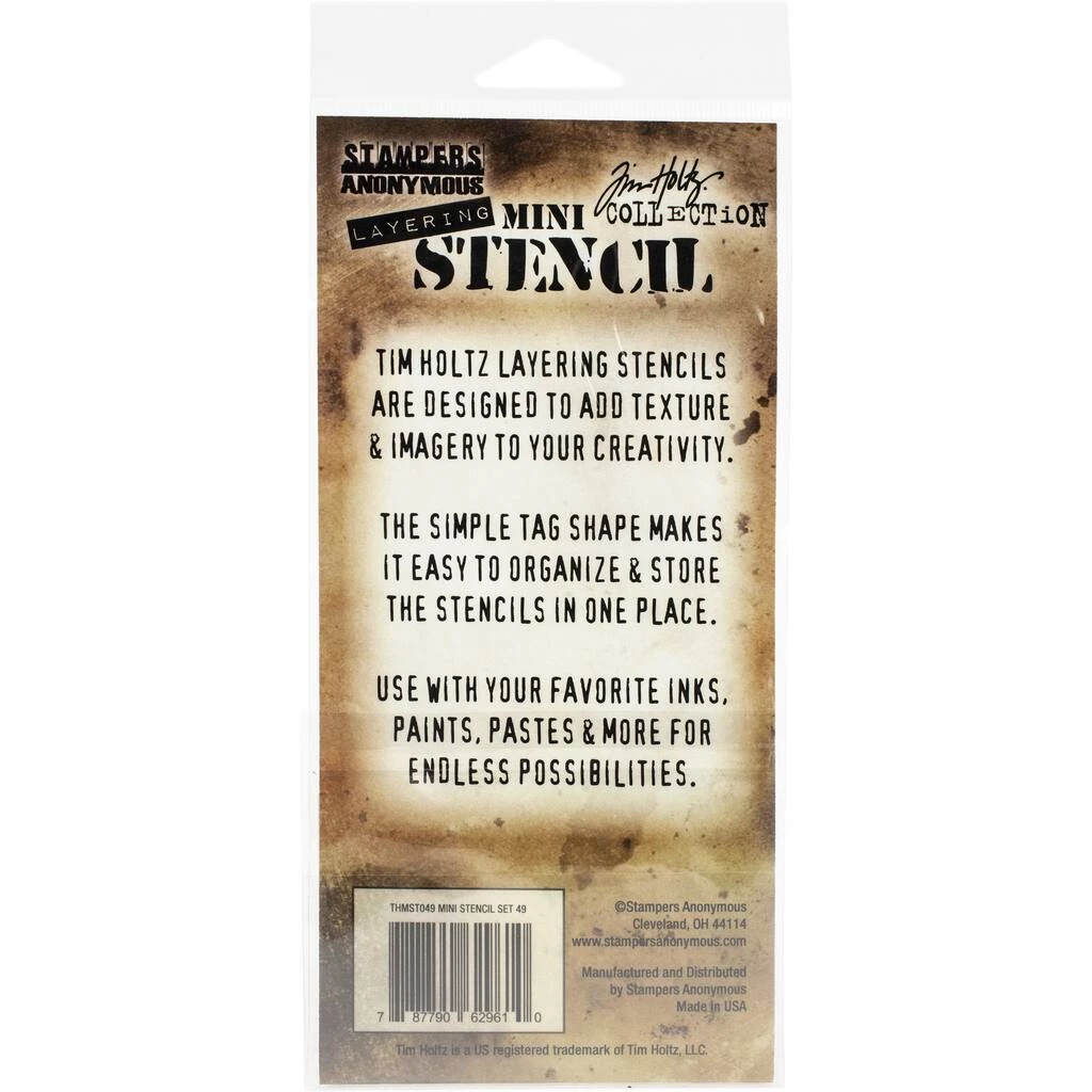 Deals π Stampers Anonymous Tim Holtz® Mini Layered Stencil Set No.49 β - Image 2