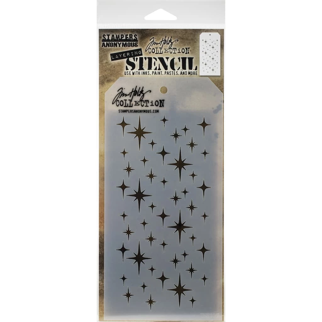 Cheapest 🌟 Stampers Anonymous Tim Holtz® Sparkle Layered Stencil, 4" x 8.5" ✔️