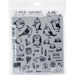 Brand new 👏 Stampers Anonymous Tim Holtz® Mini Bird Crazy & Things Cling Stamp Set 🌟