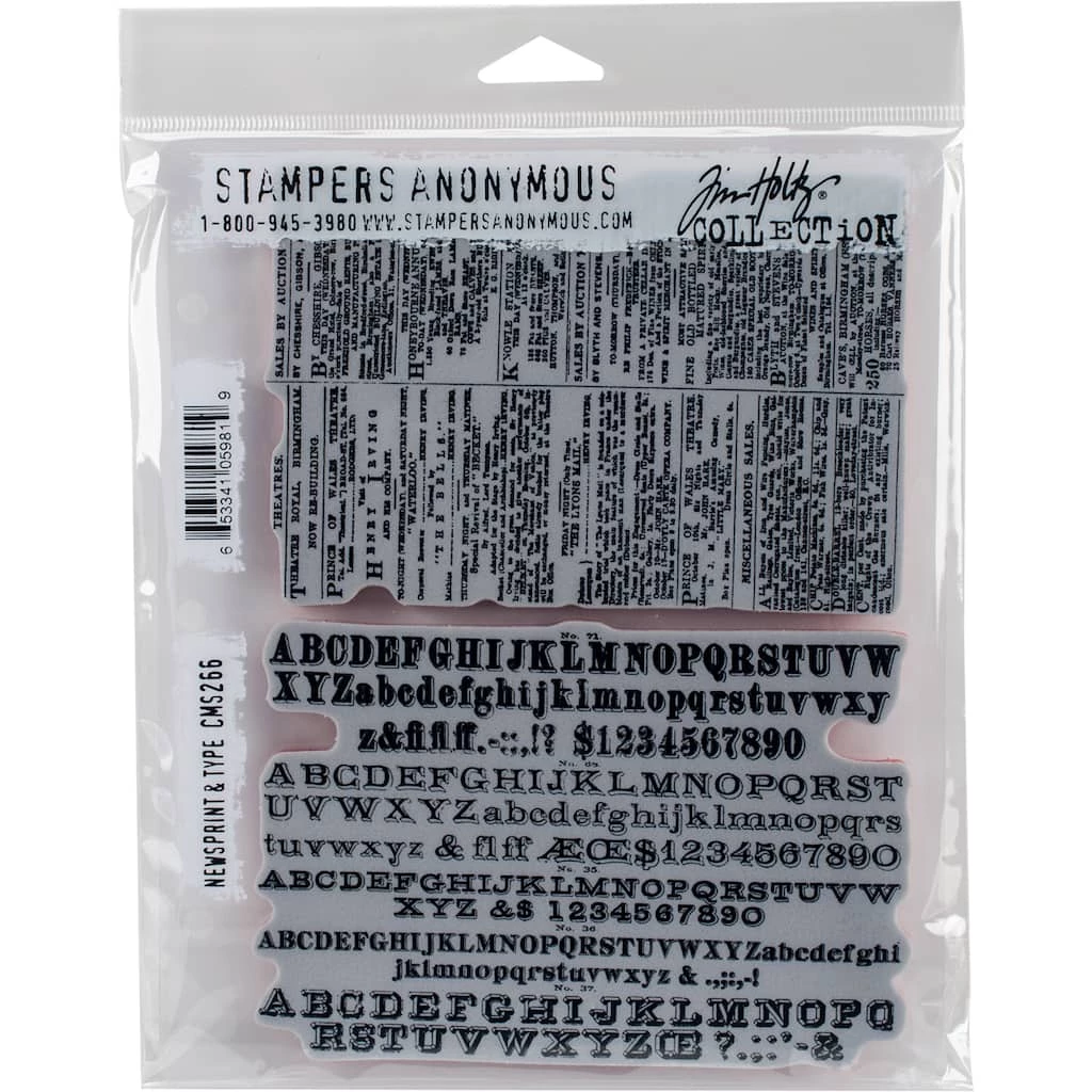 Best Sale β€οΈ Stampers Anonymous Tim Holtz® Newsprint & Type Cling Stamps π