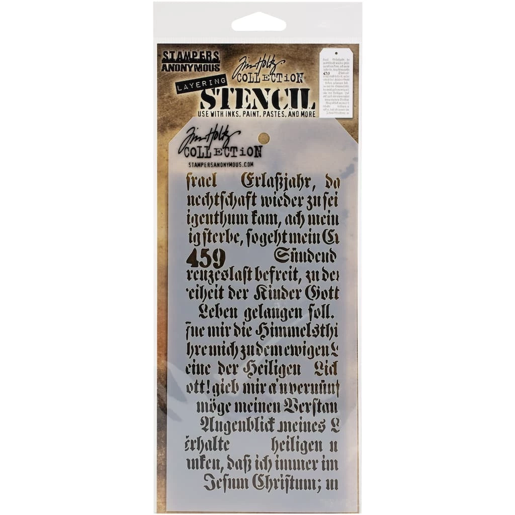 Flash Sale π Stampers Anonymous Tim Holtz® Script Layered Stencil, 4" x 8.5" π§¨