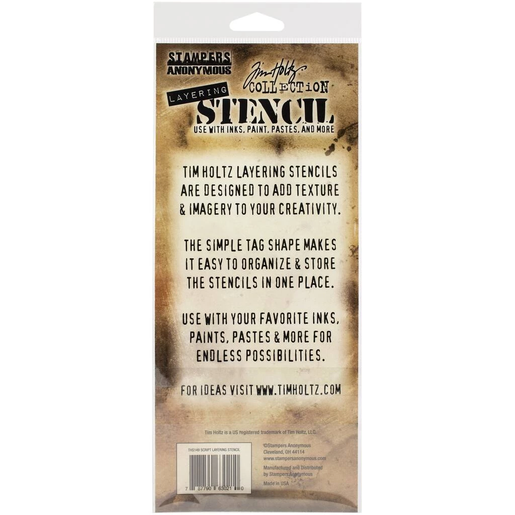 Flash Sale π Stampers Anonymous Tim Holtz® Script Layered Stencil, 4" x 8.5" 𧨠- Image 3