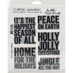 Cheap ⌛ Stampers Anonymous Tim Holtz® Bold Tidings #3 Cling Stamps ✔️