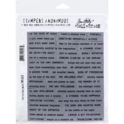 New 😀 Stampers Anonymous Tim Holtz® Tiny Text 🦇 Halloween Cling Stamps ⭐
