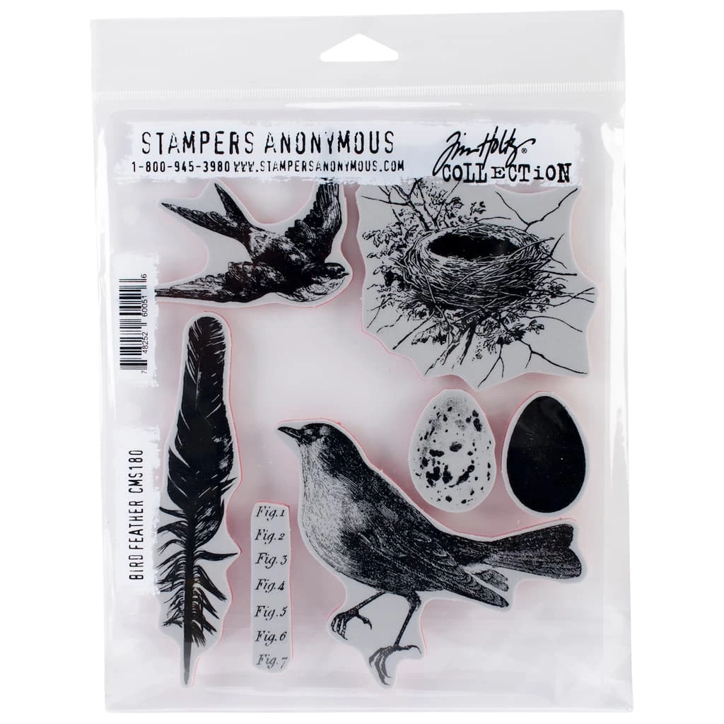 Best Pirce 🧨 Stampers Anonymous Tim Holtz® Bird Feather Cling Stamps 🔥