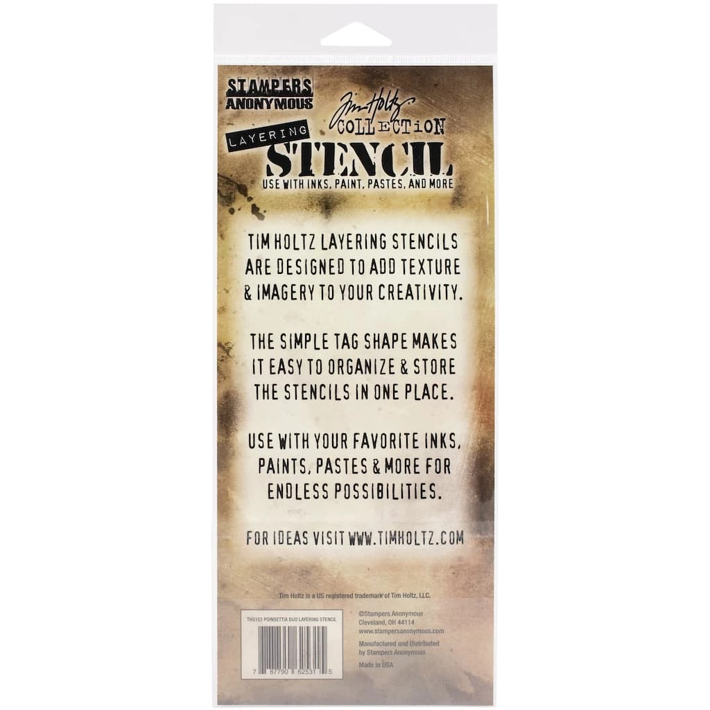 New 🥰 Stampers Anonymous Tim Holtz® Poinsettia Duo Layered Stencil 💯 - Image 2