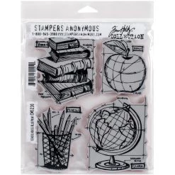 Discount ✨ Stampers Anonymous Tim Holtz® Schoolhouse Blueprint Cling Stamps ✔️