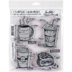 Hot Sale 😉 Stampers Anonymous Tim Holtz® Fresh Brewed Blueprint Cling Stamps 🧨