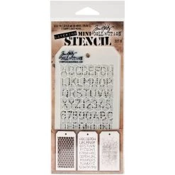 Outlet 🎉 Stampers Anonymous Tim Holtz® Mini Layered Stencil Set No.8 🧨