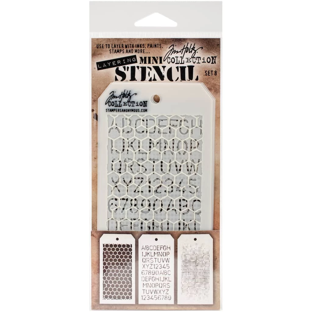 Outlet π Stampers Anonymous Tim Holtz® Mini Layered Stencil Set No.8 π§¨