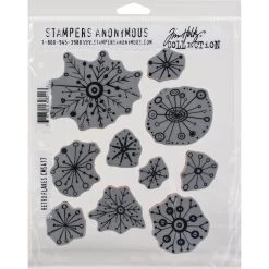 Budget 🛒 Stampers Anonymous Tim Holtz® Retro Flakes Cling Stamps 🎉