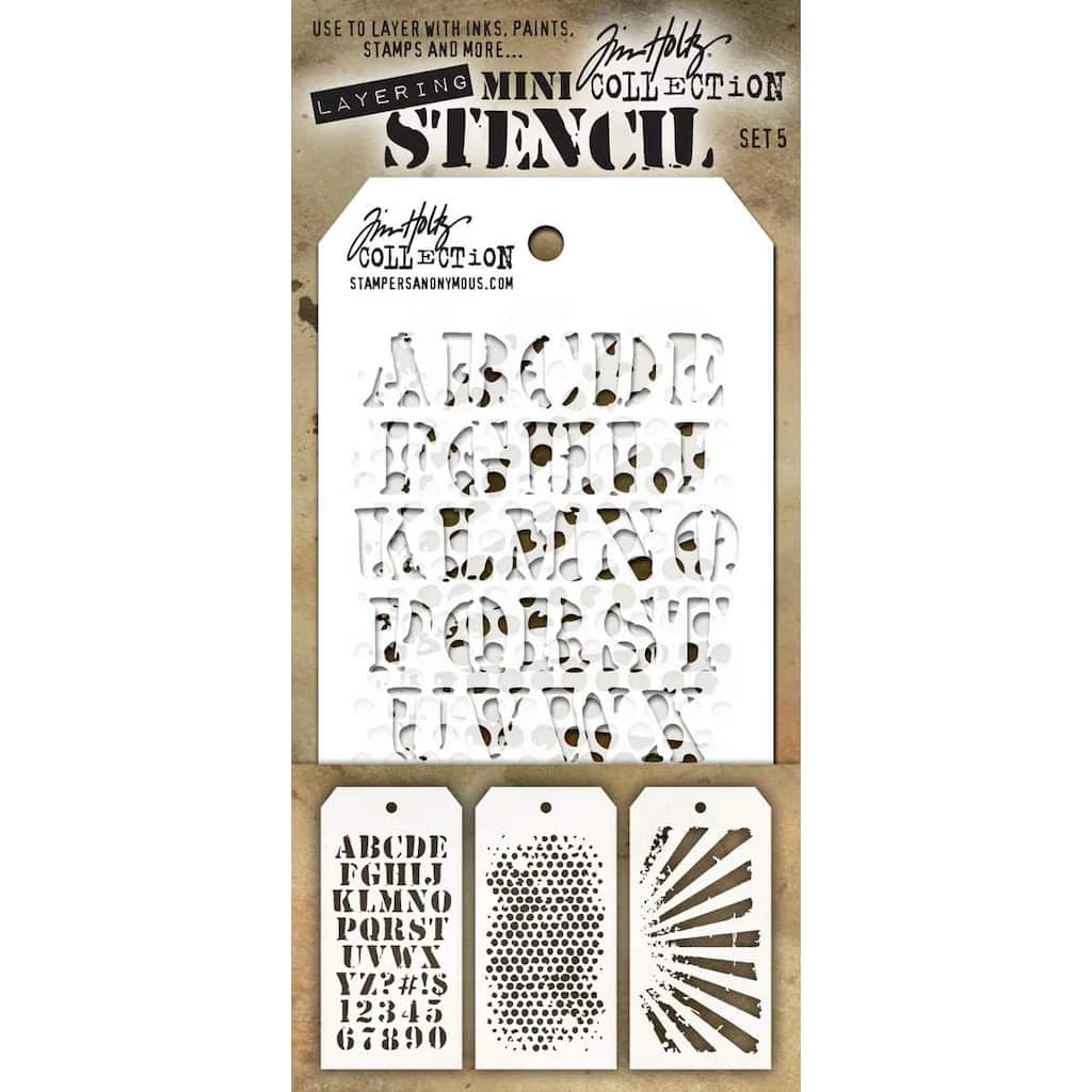 Discount ⭐ Stampers Anonymous Tim Holtz® Mini Layered Stencil Set No.5 ⌛