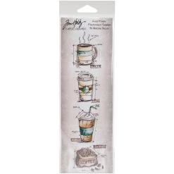 Wholesale 🧨 Stampers Anonymous Tim Holtz® Fresh Brewed Mini Blueprints Strip Cling Stamps 🧨