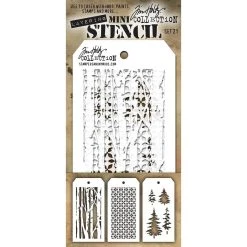 New 🛒 Stampers Anonymous Tim Holtz® Mini #21 Layering Stencil Set 🔔