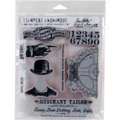 Budget ⌛ Stampers Anonymous Tim Holtz® Dapper Cling Stamps ❤️