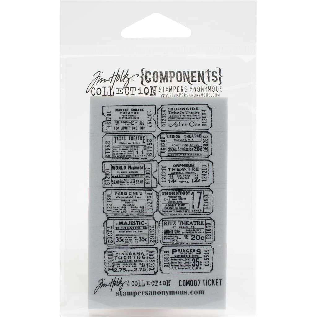 Cheapest 🧨 Stampers Anonymous Tim Holtz® Ticket Cling Stamp 🛒