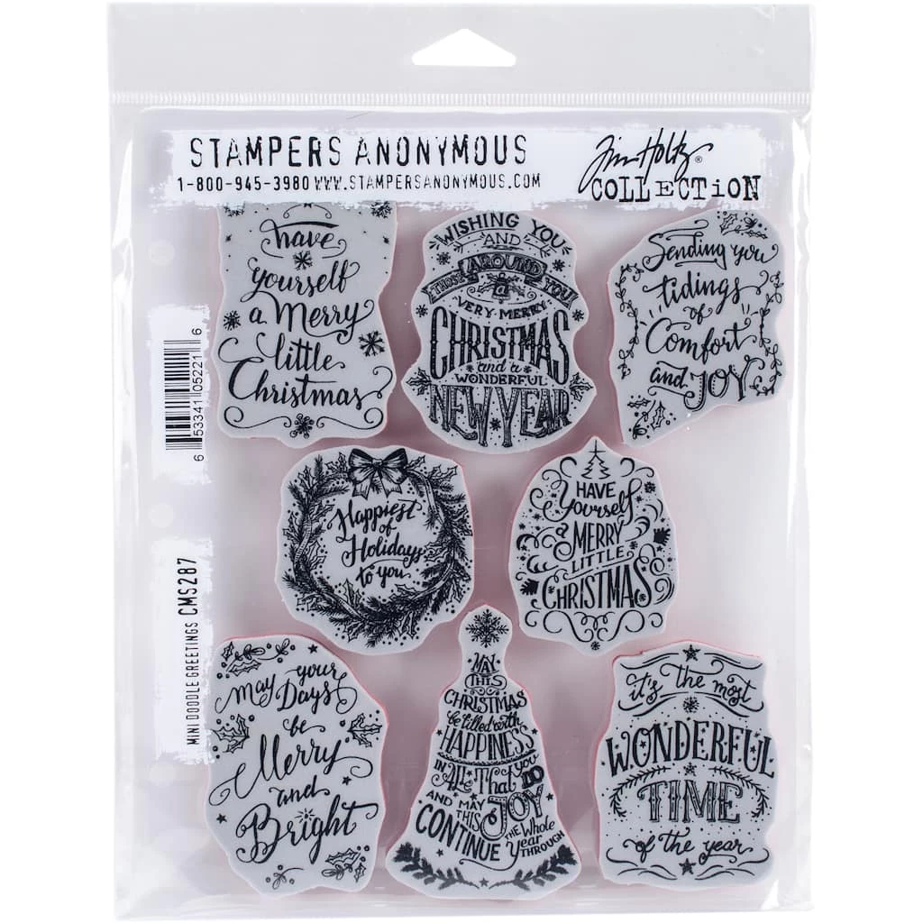 Buy β€οΈ Stampers Anonymous Tim Holtz® Doodle Greetings Cling Stamps π