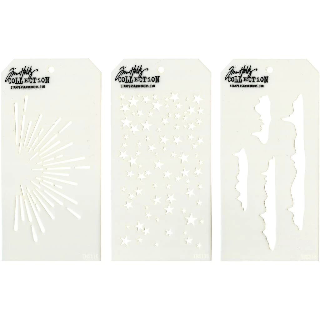 Top 10 π Stampers Anonymous Tim Holtz® Mini Layered Stencil Set #38 π - Image 2