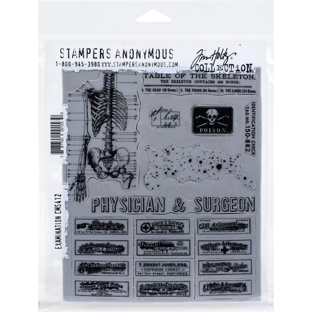Cheapest π Stampers Anonymous Tim Holtz® Examination Cling Stamps β