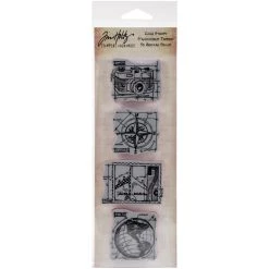 Cheapest ⌛ Stampers Anonymous Tim Holtz® Mini Blueprints Strip Travel Cling Stamps 😀
