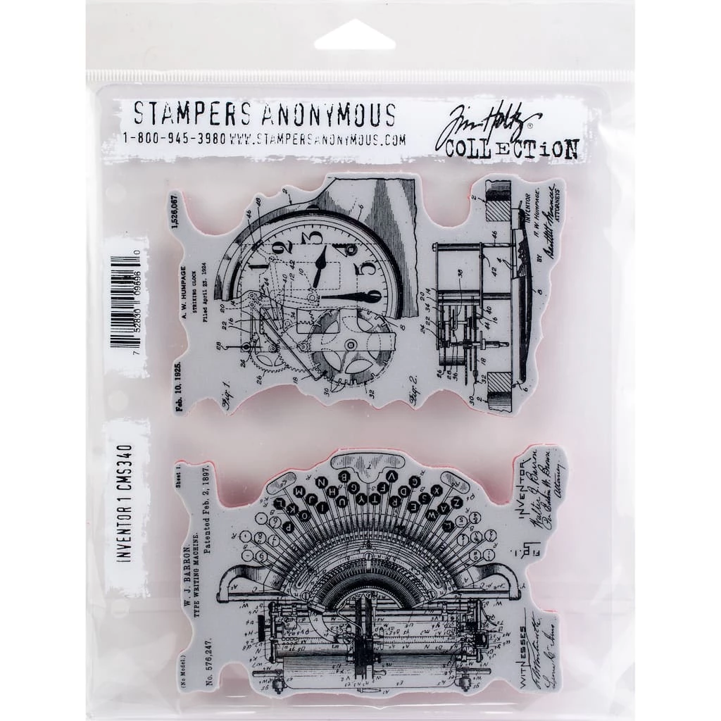 Top 10 π Stampers Anonymous Tim Holtz® Inventor 1 Cling Stamps π