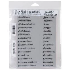 Discount 🤩 Stampers Anonymous Tim Holtz® Hashtags Cling Stamps 🔥