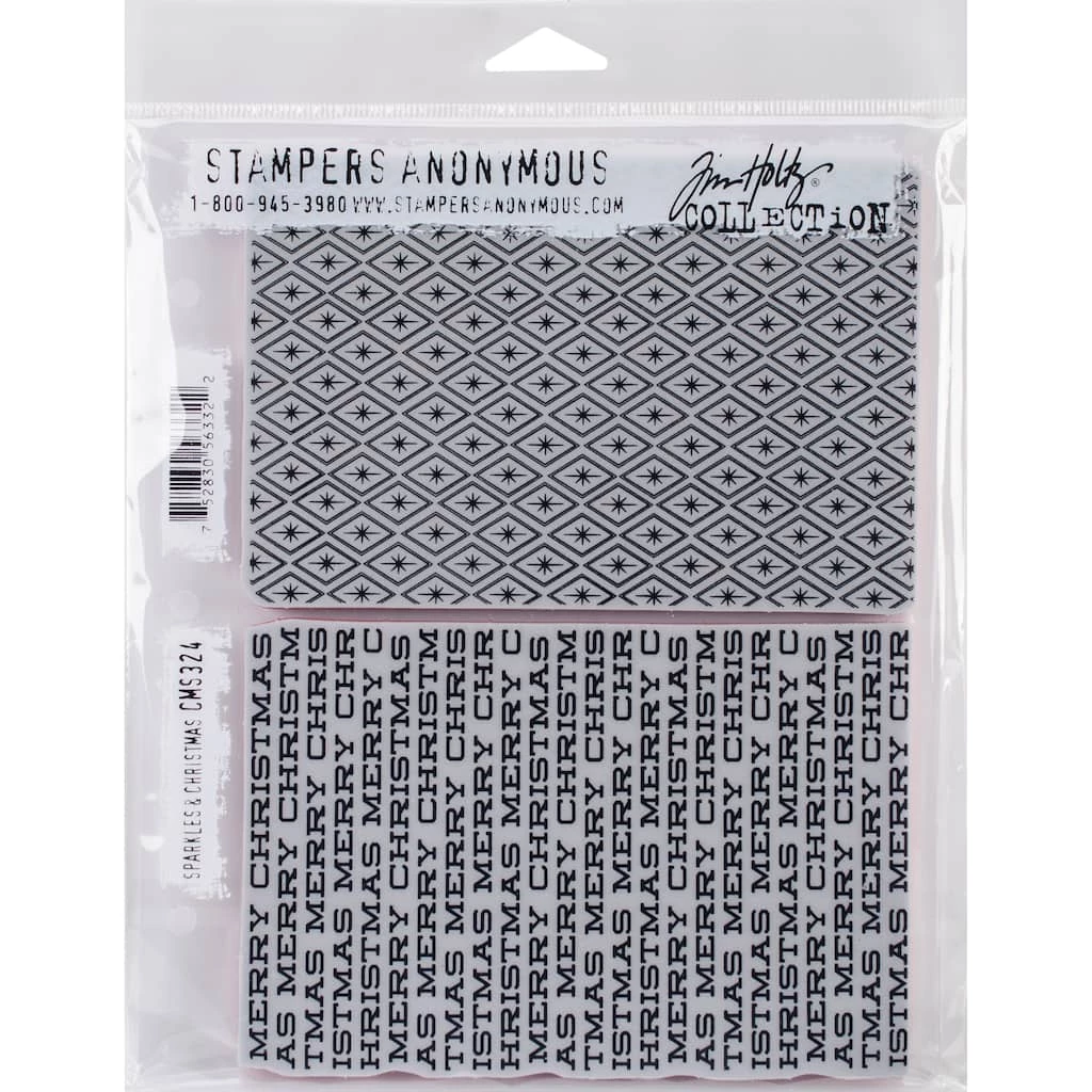 New π Stampers Anonymous Tim Holtz® Sparkles & π Christmas Cling Stamps β