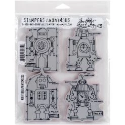 Best deal 😍 Stampers Anonymous Tim Holtz® Robots Blueprint Cling Stamps ✨