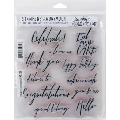 Buy 🔔 Stampers Anonymous Tim Holtz® Handwritten Sentiments Cling Stamps ❤️