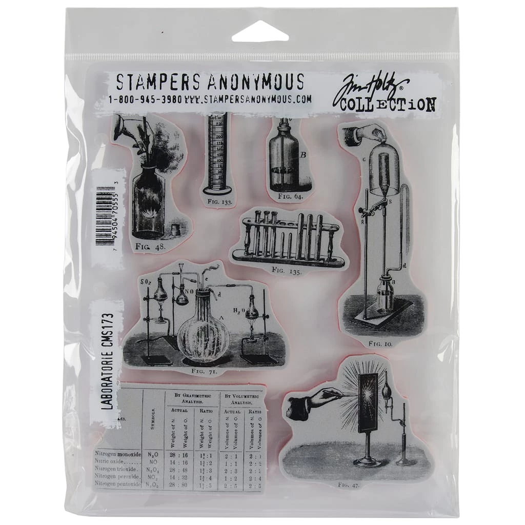 Top 10 π Stampers Anonymous Tim Holtz® Laboratory Cling Stamps π―