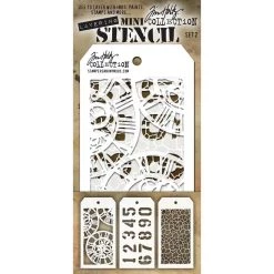 Brand new 🔔 Stampers Anonymous Tim Holtz® Mini Layered Stencil Set #2 👍