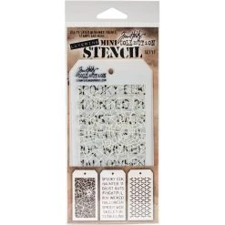 Coupon 🥰 Stampers Anonymous Tim Holtz® Mini #17 Layering Stencil Set 🤩