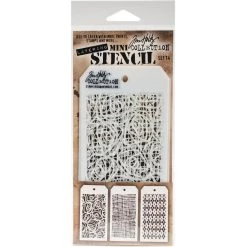 New 🤩 Stampers Anonymous Tim Holtz® Mini Layered Stencil Set #14 ⭐