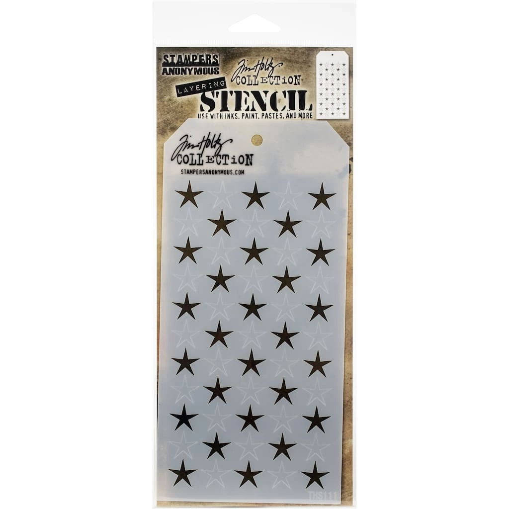 Brand new π Stampers Anonymous Tim Holtz® Shifter Stars Layered Stencil π