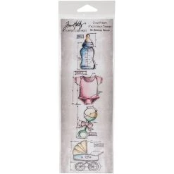 Deals 😍 Stampers Anonymous Tim Holtz® Baby Blueprint Strip Mini Cling Stamps 🔔